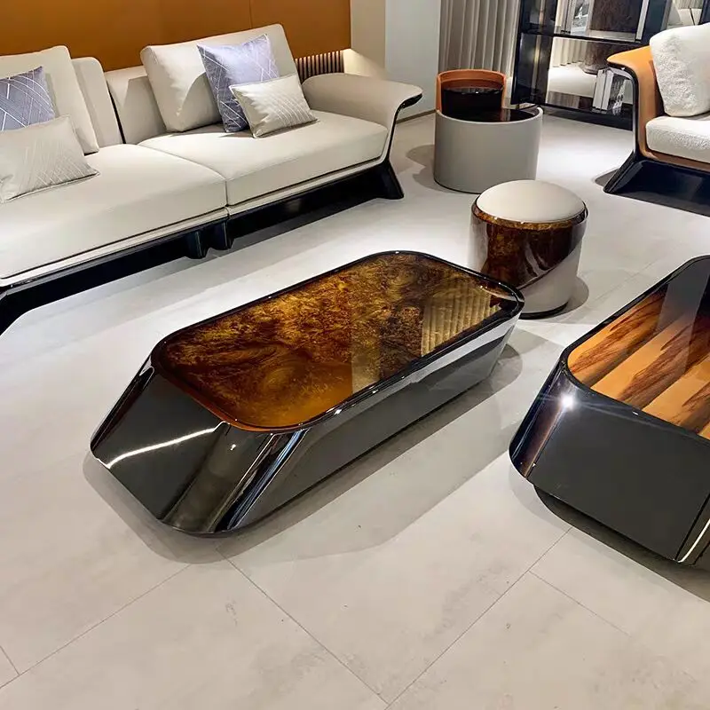 Italian minimalist leather sofa Italian designer first layer cowhide living room light luxury high-end straight row sofa