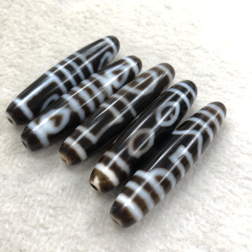 Natural Oil Polished Agate Old Dzi Mixed Design