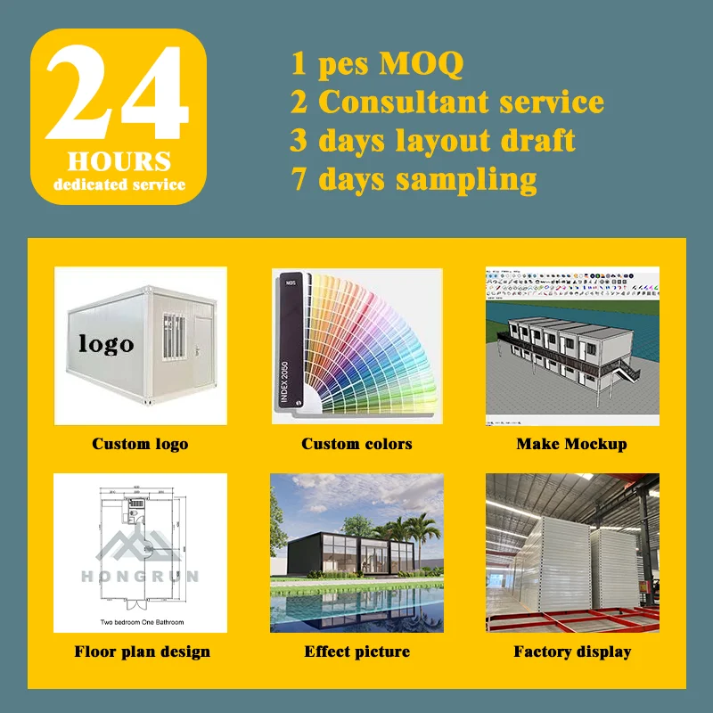 Luxury Low cost light steel Prefabricated 20/40 ft modular office container home prefab house for sale