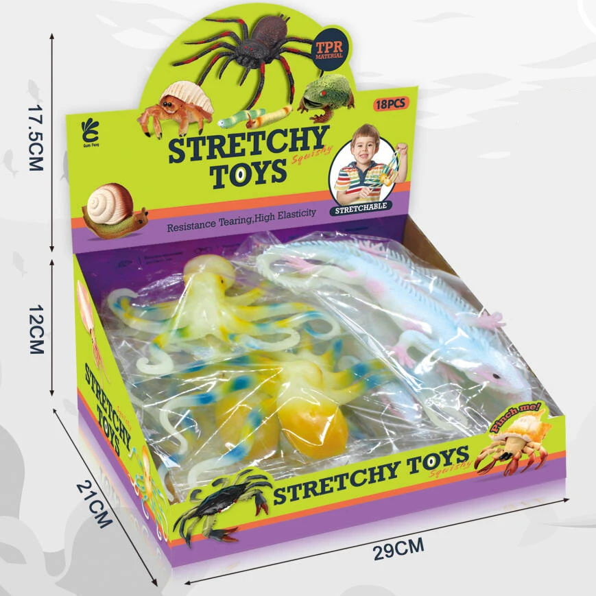 Wholesale new exotic toys Marine animal models Real model lizards/Octopus TPR pull toys suitable for children and adults