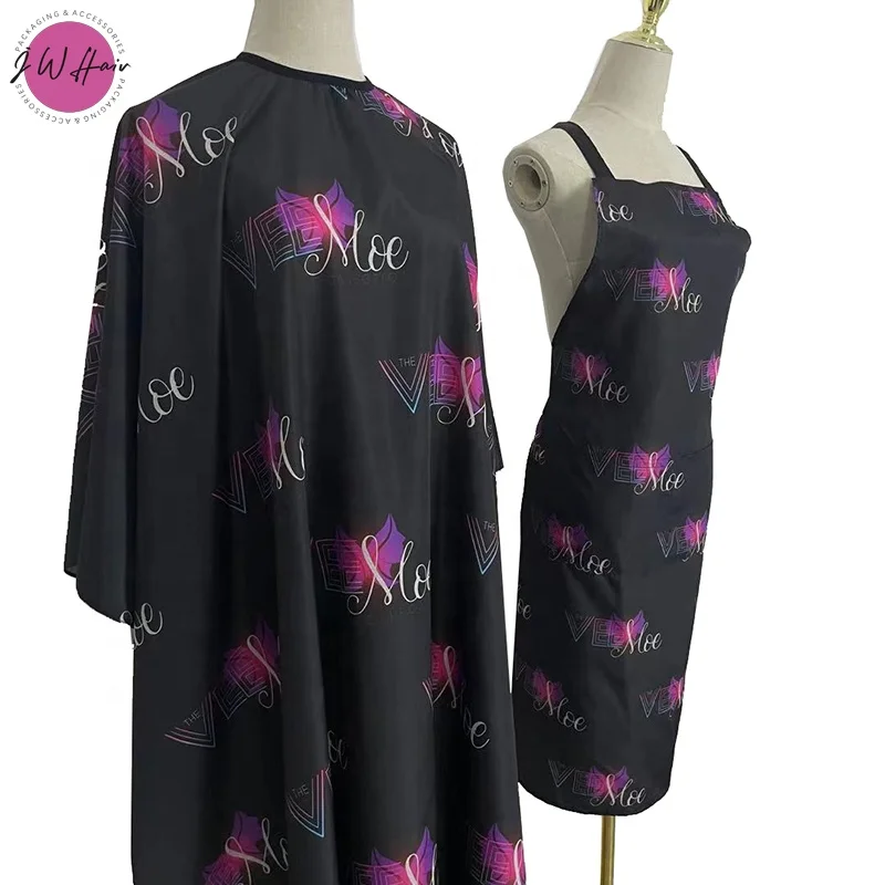 Custom All Over Print Logo Barber Capes Hairdressing Waterproof Salon Cape and Apron