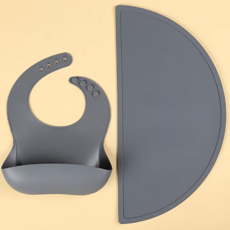 Gift Box Set Newborn Tableware Silicon Food Grade Suction Plate With Placemat For Baby Eating