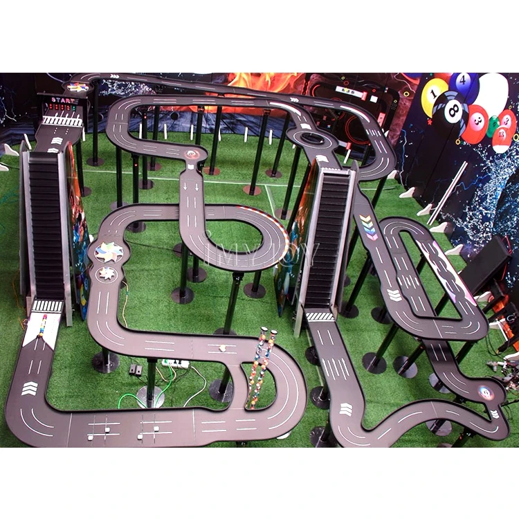 Diy creative custom f1 car simulation track marble pinball billiard rally physics gravity rolling bead battle race marble track