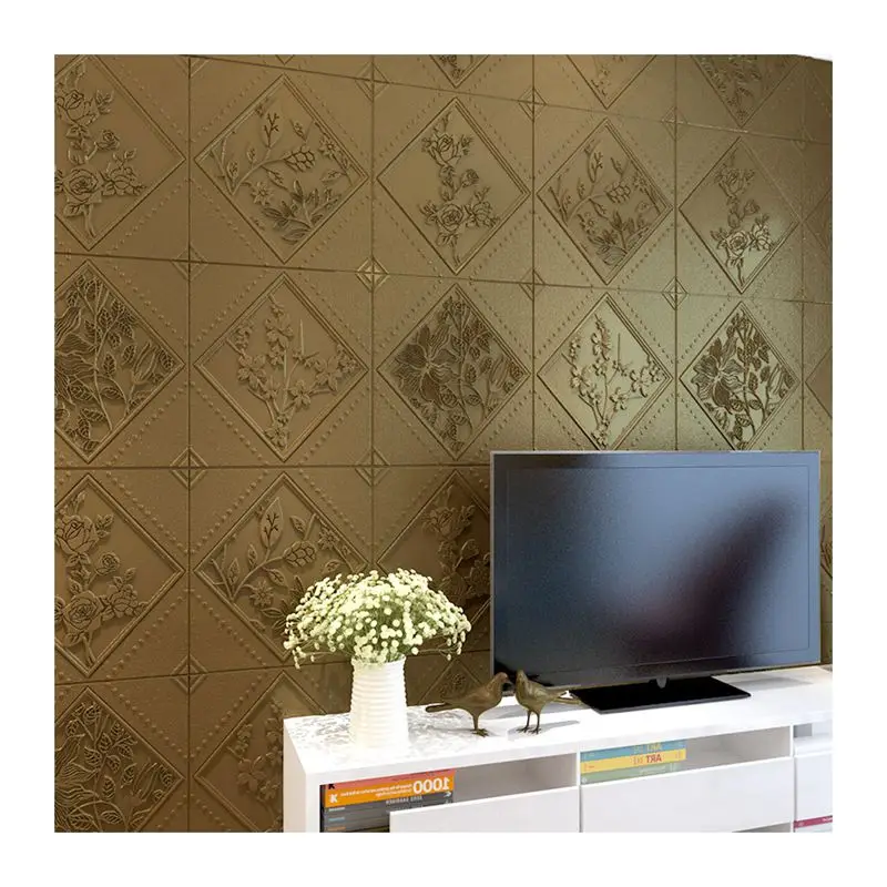 
Good price self adhesive Chinese 3 d pe home decoration 3d wall paper 