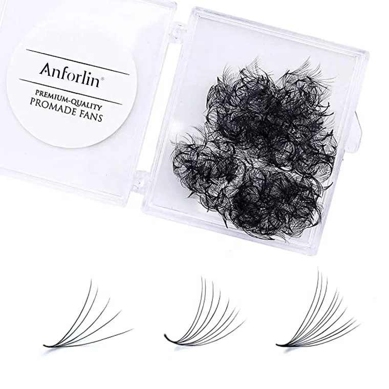 Private label korean premade loose fans eyelash high quality handmade loose volume fans eyelash extension vendors