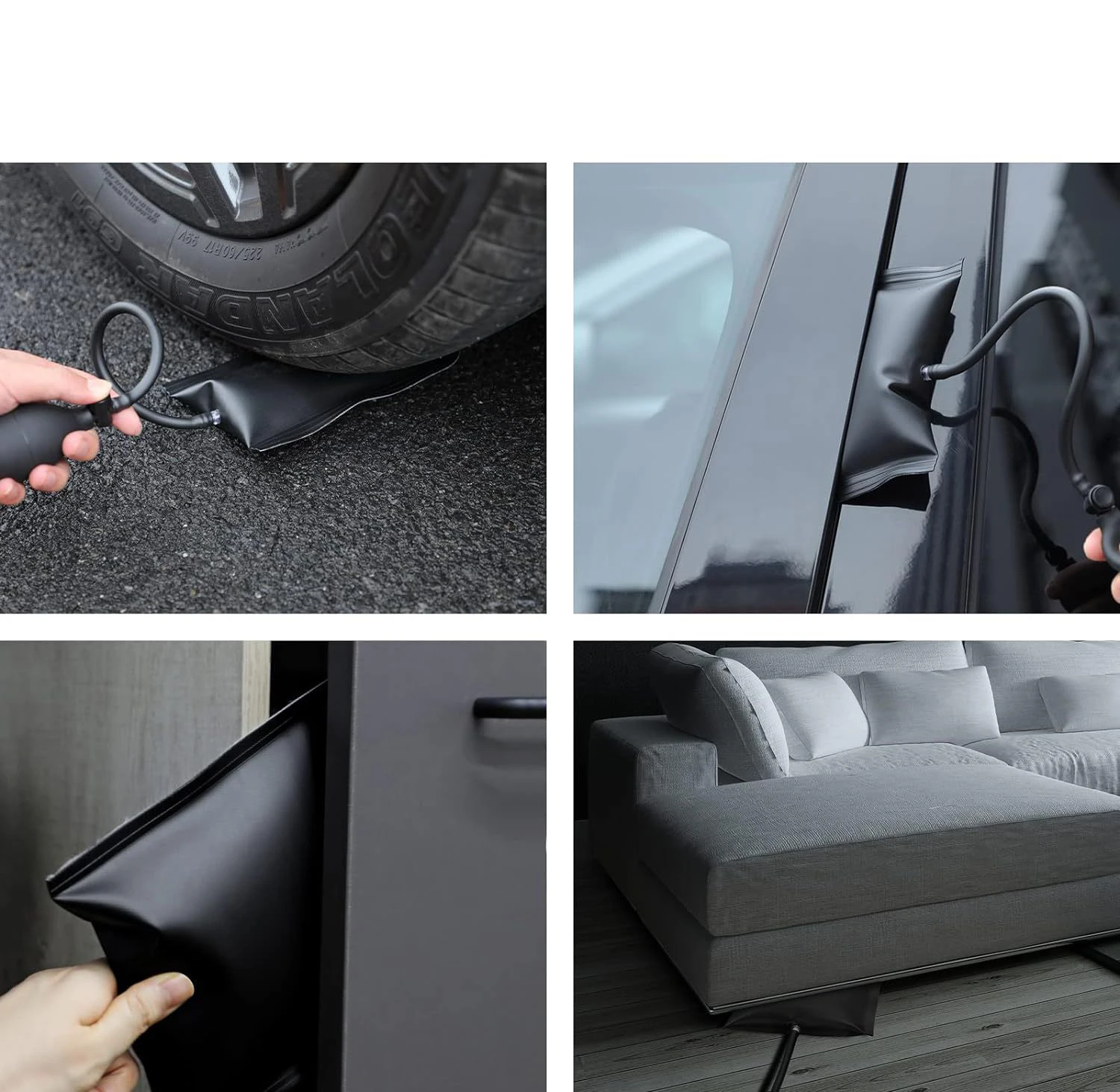 Locksmith Supplies Tools Professional Automotive Car Lockout Kit with Long Reach Grabber Air Wedge Non Marring Wedge Tool Bag