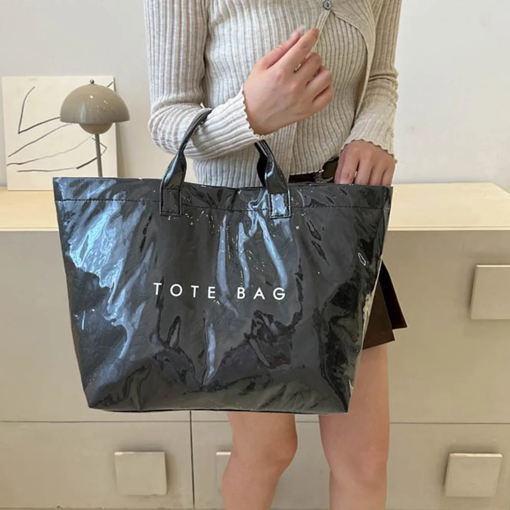 Wholesale Fashion Pvc Cover Customized Size Tyvek Paper Tote Bag Shopping Bag With Zipper