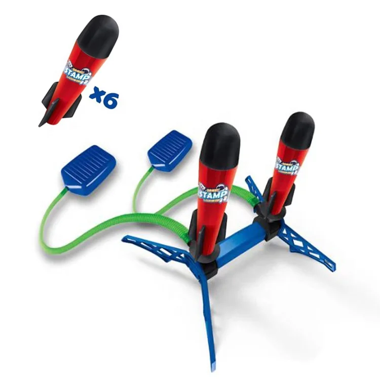EVA Foam Stomp Rocket With Flashing Light Air Powered EVA Foam Rocket Novel Family Interaction Battle Game Toys For Kids