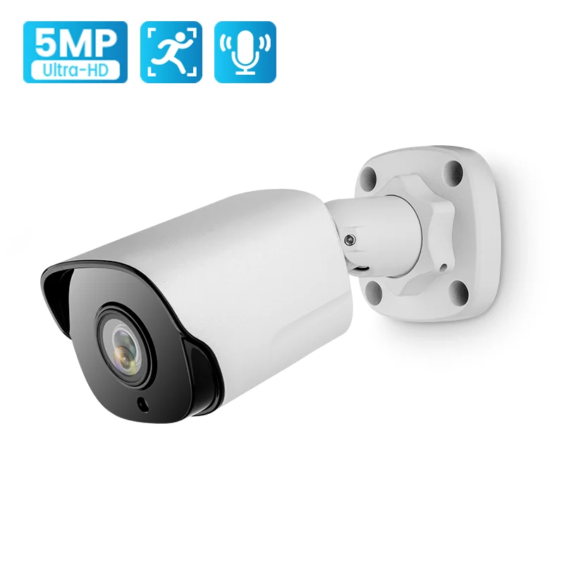5MP со сверхвысоким разрешением Ultra HD, интеллигентая (ый) обнаружение человека H.265 IP пуля камеры наблюдения открытый Ночное Видение безопасности камера poe IP cctv камера