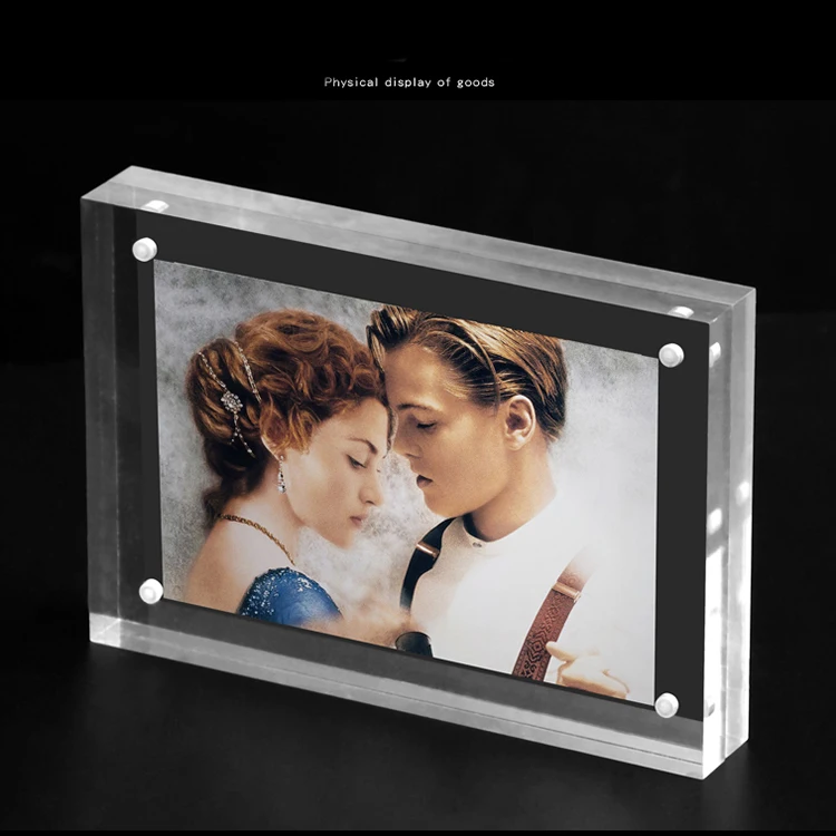 Customize Clear Acrylic Family Magnet Girls Boys Photos Acrylic Photo Frame Desktop Show