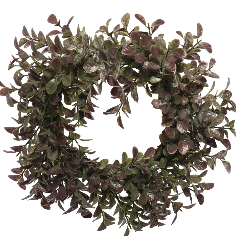 door hanging wall faux artificial green leaves boxwood wreath for window holiday wedding decoration