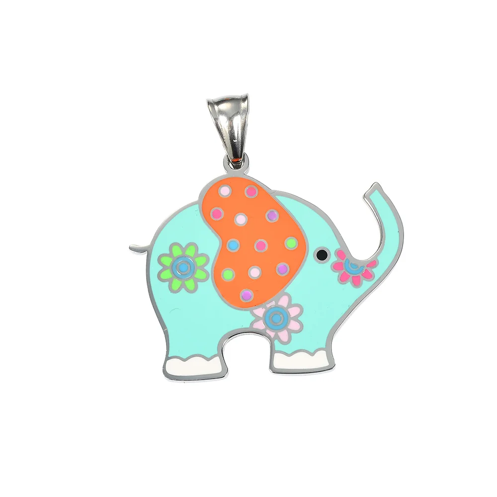 Wholesale Price Cartoon Elephant Jewelry Girl Stainless Steel Gold Children Baby Jewelry Set