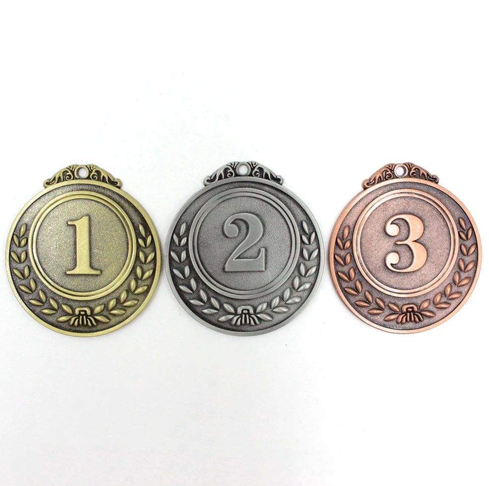 High Quality Double Side Embossed Silver Gold Silver Bronze Medals Ice Hockey Dance Metal Sports Medal And Trophies With Ribbon