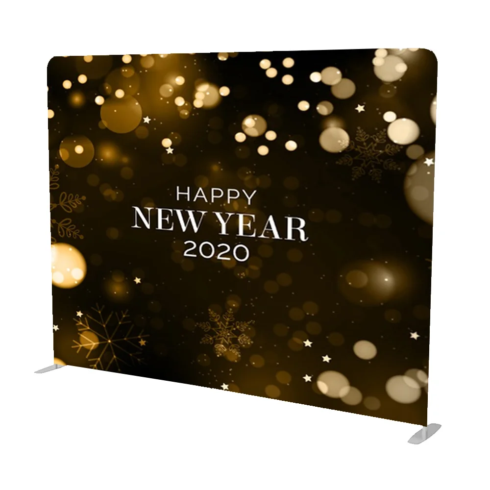 10ft straight custom logo printing  tradeshow photobooth  pillow case backdrop tension fabric display