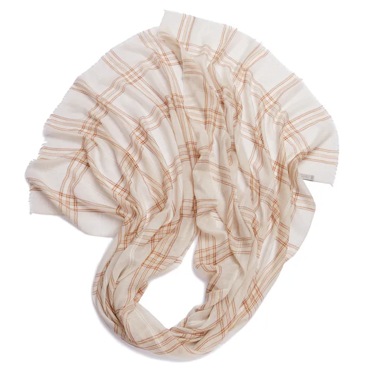 Custom logo women winter new long cashmere scarf plaid pashmina hijab blanket shawl scarf