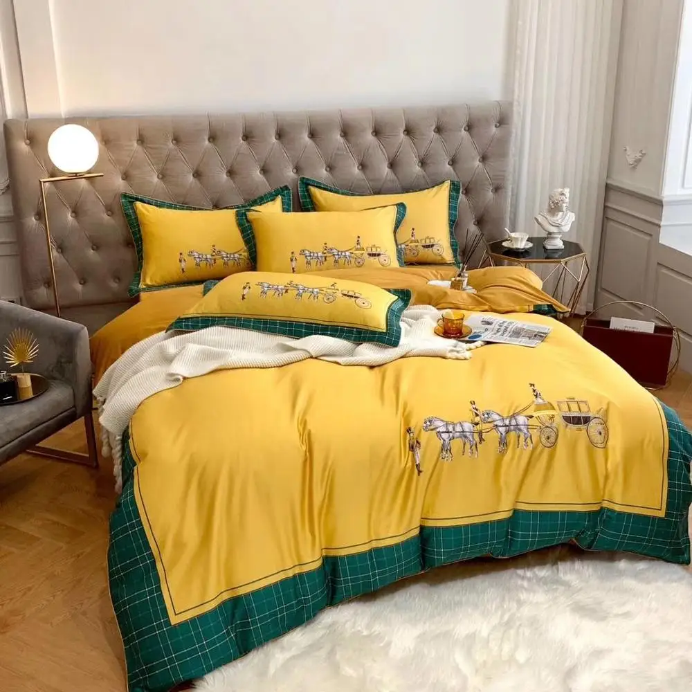 Factory direct sale  Egyptian long-staple quilt cover pure cotton bed sheet set