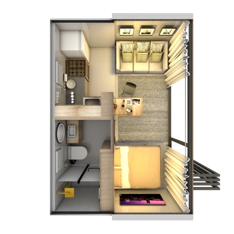 
Modern Mobile Prefabricated House Smart Tiny Wooden Full Package Home Kit Mini Cottage Resort Log Cabin Coffee Shop 