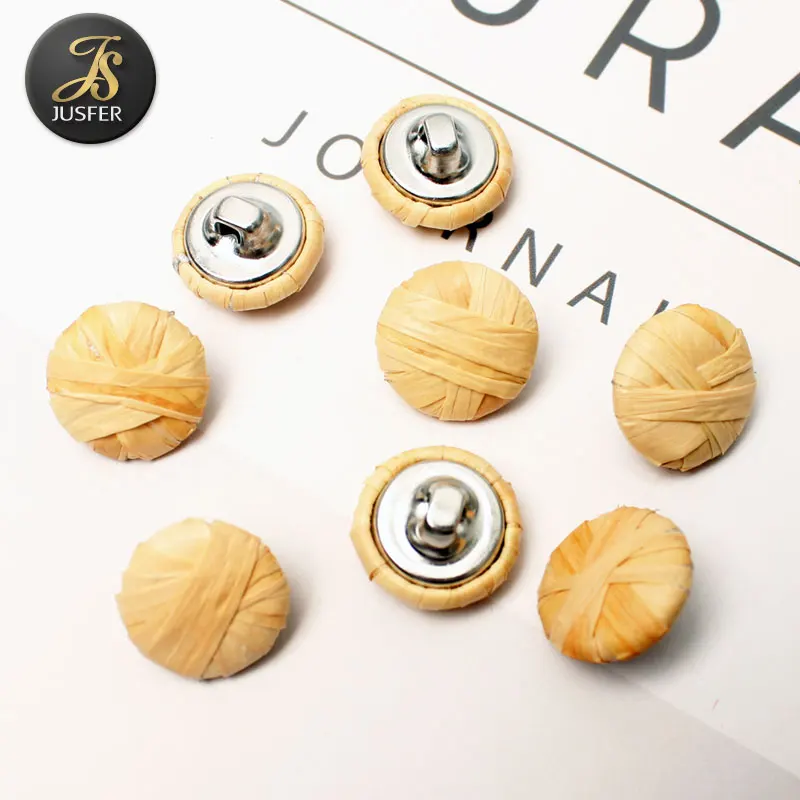Новый дизайн, декоративные пуговицы из рафии для одежды австралийского бренда