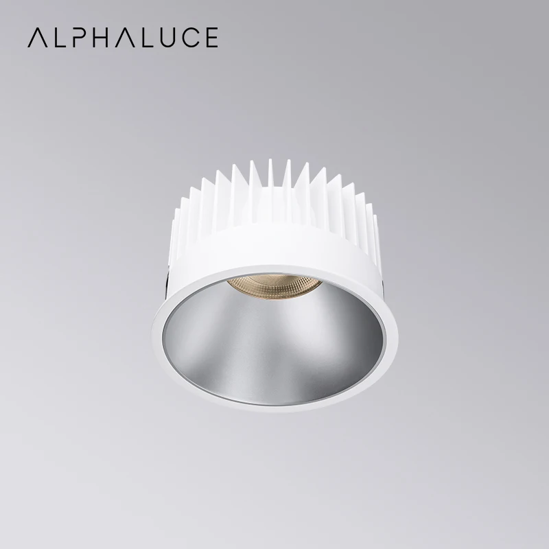 ALPHALUCE 43W Round Ceiling Recessed Down Light Die-Casting Aluminum Cob Ip65 Led Downlight