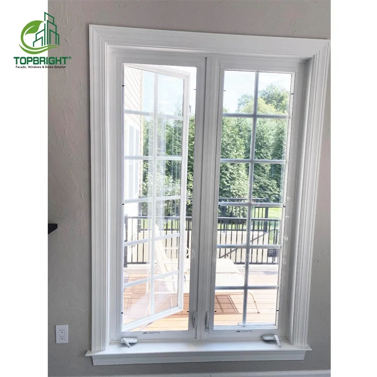 Topbright half round impact resistant crank windows security mosquito net aluminum casement window