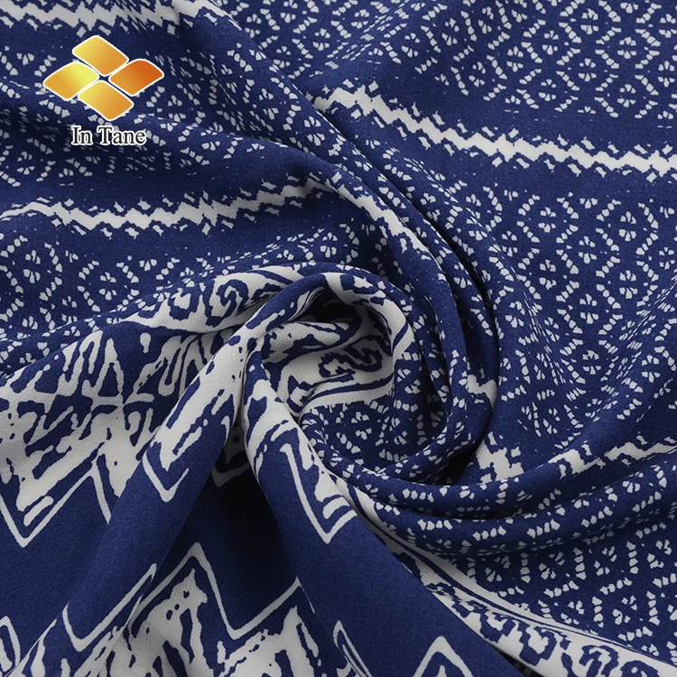 Китайский поставщик, вискозная ткань с принтом, Твердый 100% искусственный шелк, геометрически расположенный