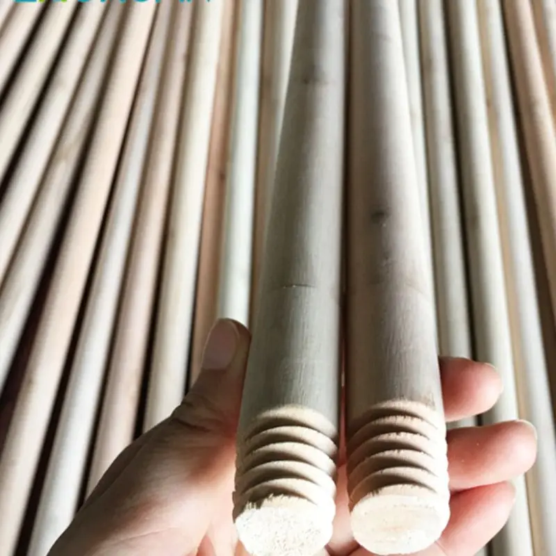 Length 110cm 120cm 140cm 150cm diameter 2.2cm 2.5cm  wooden broom mop brush handles sticks with Italian Thread