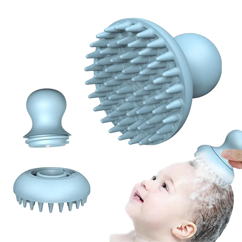 
Wholesale Baby Hair Brush Silicone Waterproof Reusable Soft Silicone Baby Brush and comb for cleaning baby hair 
