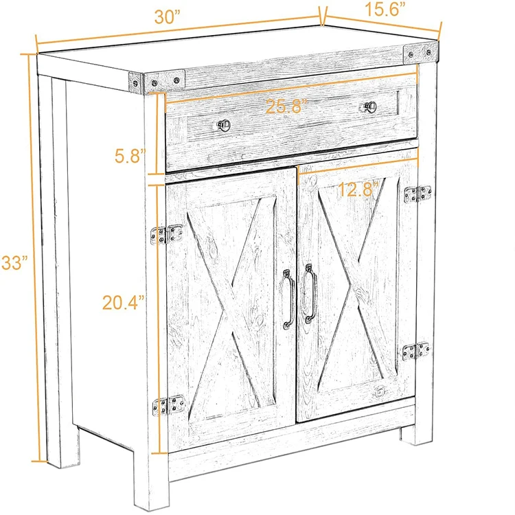 Luxury Living Room Sideboard Dining Room Furniture Barn Door Buffet Storage Cabinet Modern Sideboard Cabinet