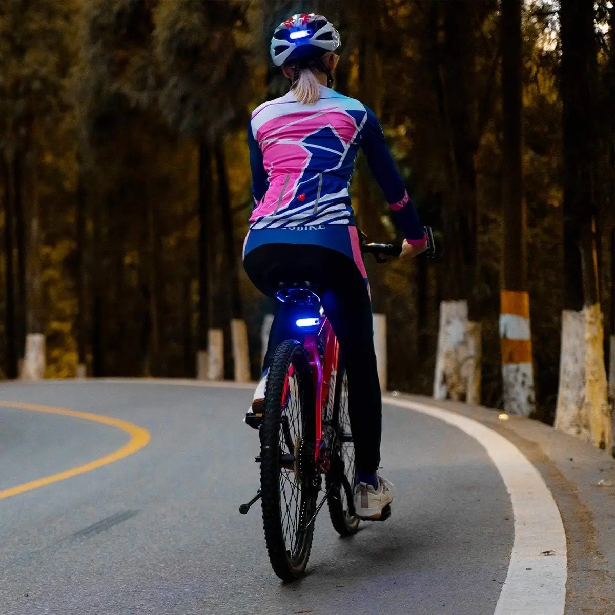 USB Rechargeable Bike Rear Light LED Bicycle Warning Lamp Cycling 330mah Safety Tail Light Battery Color Box 4 Hours