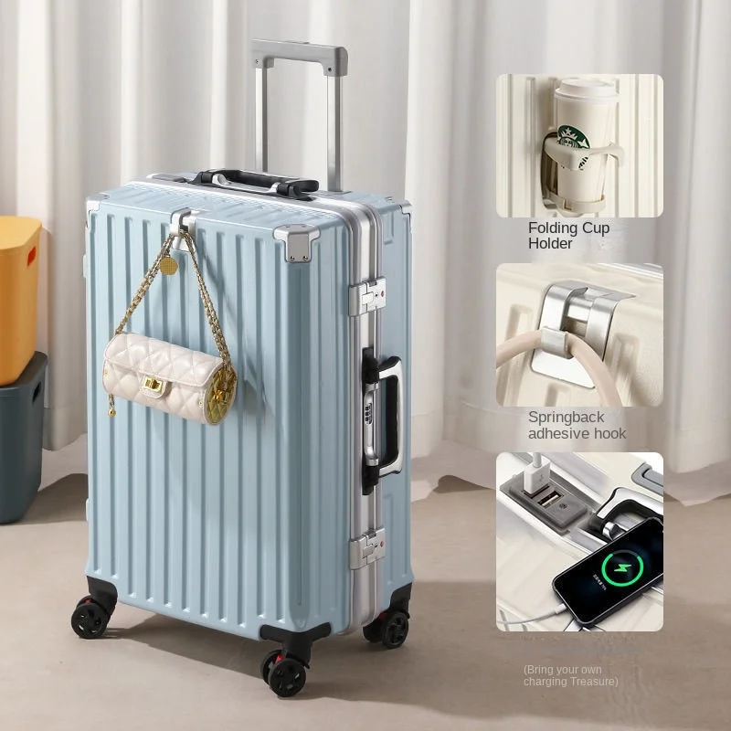 Hot selling Luggage Set Aluminium frame Luggage male sturdy business large capacity travel suitcase