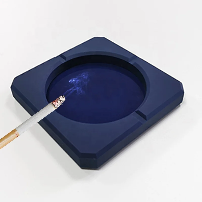 Square cigarette cigar smokeless silicone portable pocket custom logo ashtray