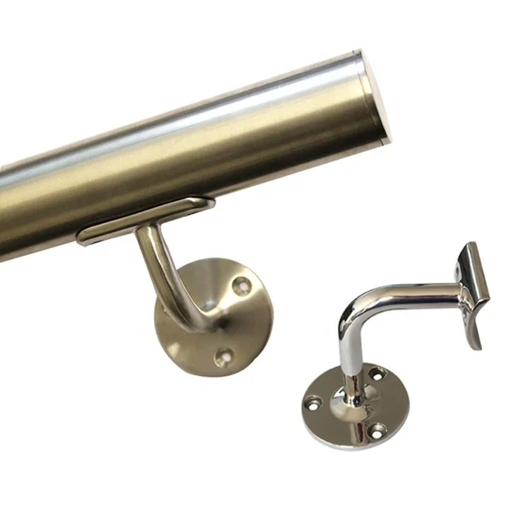 Stainless Steel Handrail Support Glass Holding Round Post Pipe Tube Mounting Adjustable Wall Metal Bracket