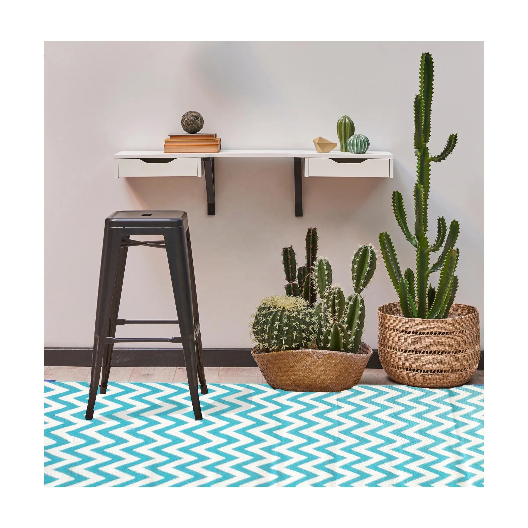 Washable rug waterproof reversible durable mat  UV stabilized capet custom outdoor rug for camping beach patio poolside