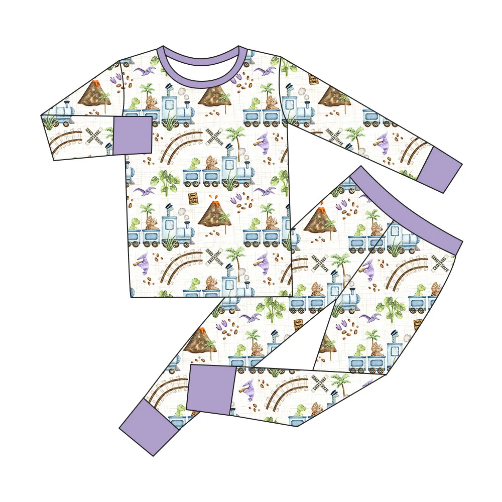 Custom Print Organic Viscose  Bamboo Fabric Baby Pajamas Newborn Baby Romper Infant Toddler Girls Ruffle Zipper Sleeper Clothes