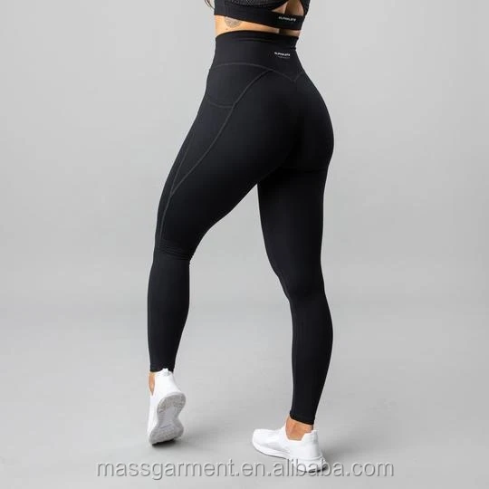 Classic black leggings custom logo soft stretchy women leggings wholesale