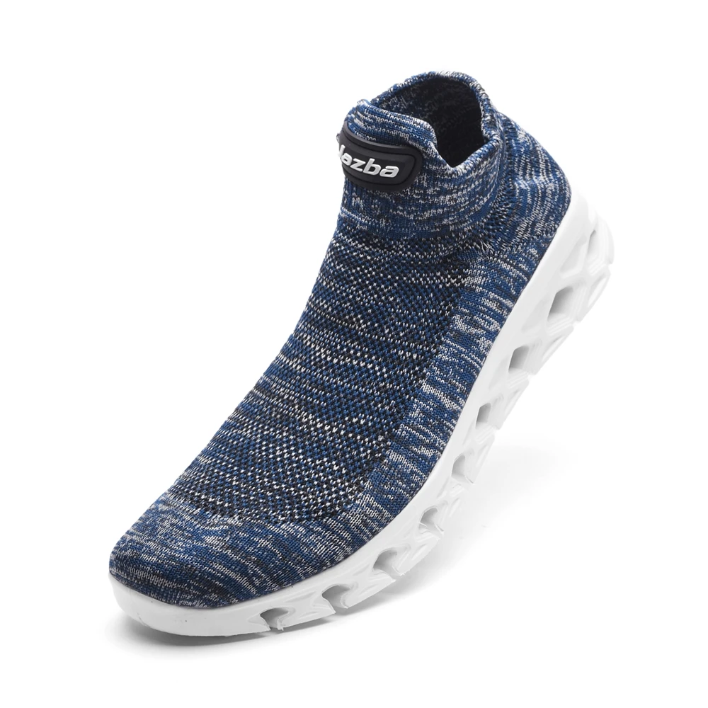 Hot Selling Black Fly Knit Comfortable Slip On Fashion Men Casual Shoes