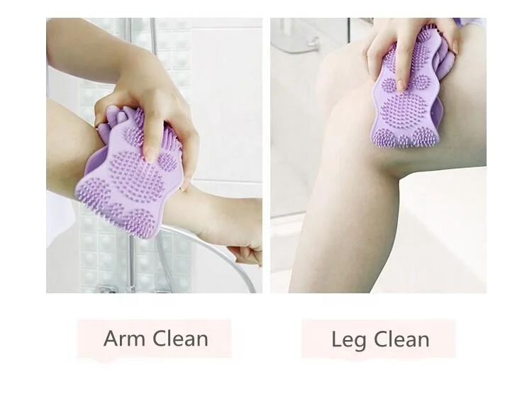 Customised Silicone Bath Scrub Towel Back Wash Scrub Novelty Back Brush Belt Easy To Clean Suitable For Shower