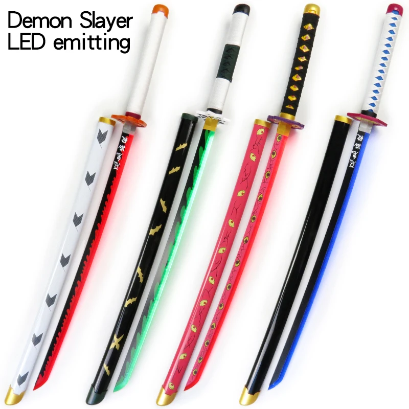 Demon Slayer toy sword Bamboo Japan Cosplay Swords for kids LED light strip emits light at night 104CM