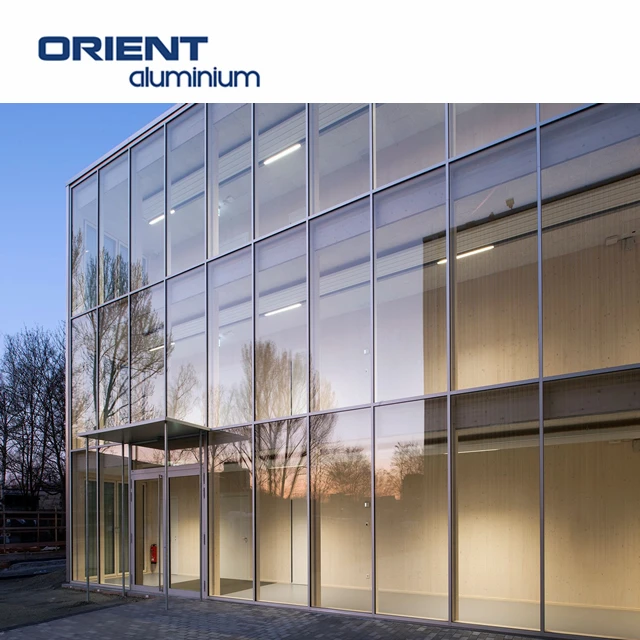 Подгонянный новейший дизайн остекления алюминиевый профиль занавес стены фасад