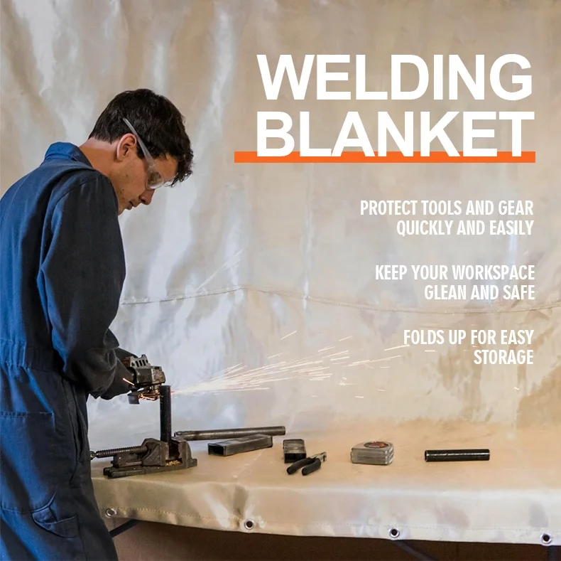 Fiberglass Welding Curtain Heat Insulation Industrial  4ft X 6ft Heavy Duty Fire Blankets for Welding