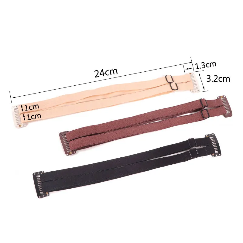 Adjustable Strap With Hair Clip Double Brunette Elastic Band For Face Lifting Beauty Hair Stretch Band Lift Hair Band