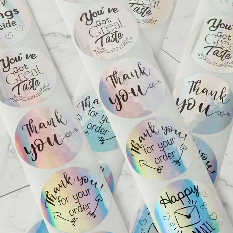 custom eco friendly 500 pcs thank you stickers 1.5 inch thank you sticker for supporting small business