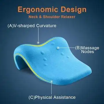 High Quality PU Trapezoid Shape Traction Cervical Sleep Aid Neck Rest Massage Pillow Neck Stretcher