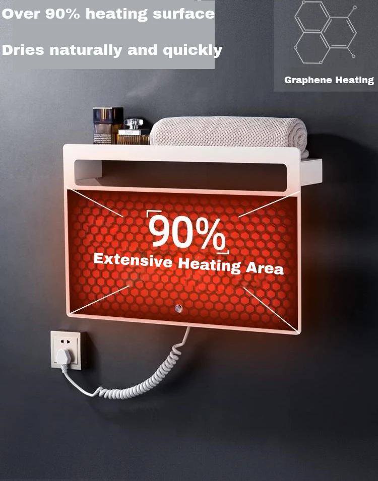 CBM Waterproof Towel Warmer Wall Mount Electric Water Heated Towel Rack Stainless Steel 2 Years with Thermostat Radiator Fashion