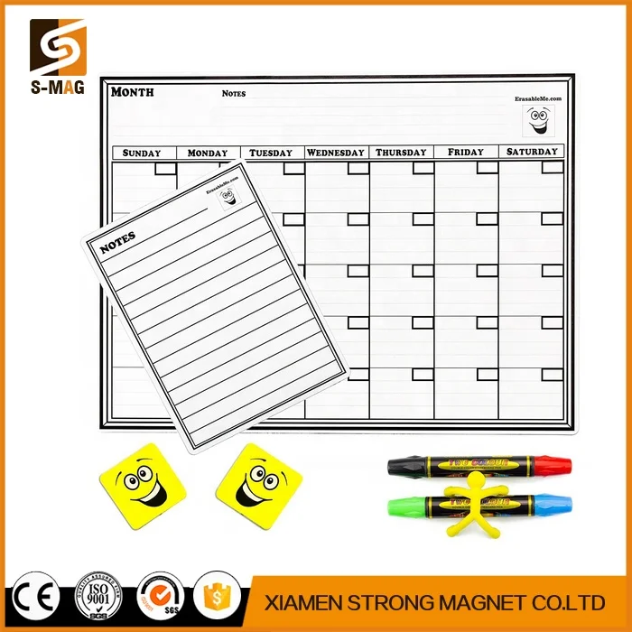 Fridge Magnetic black magnetic calendar Weekly Magnetic Chalk board magnetic writing black board Menu Planner for sale