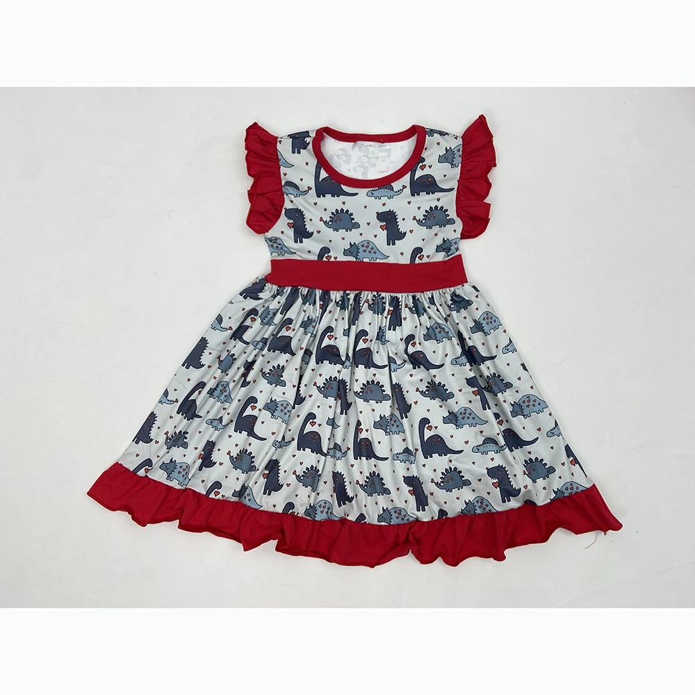 Custom factory Baby Long Sleeve Christmas Dress Princess Kids Rainbow Tree Party Dresses for Girls