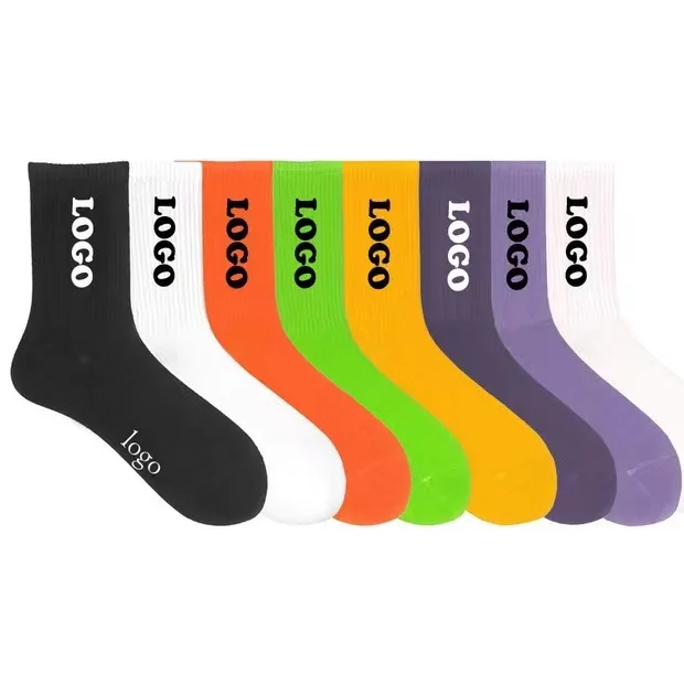 High Quality Customized Color Snagging Resistance Sweat-Absorbent Adult Socks Quick Dry Anti-Slip Cotton Crew Socks