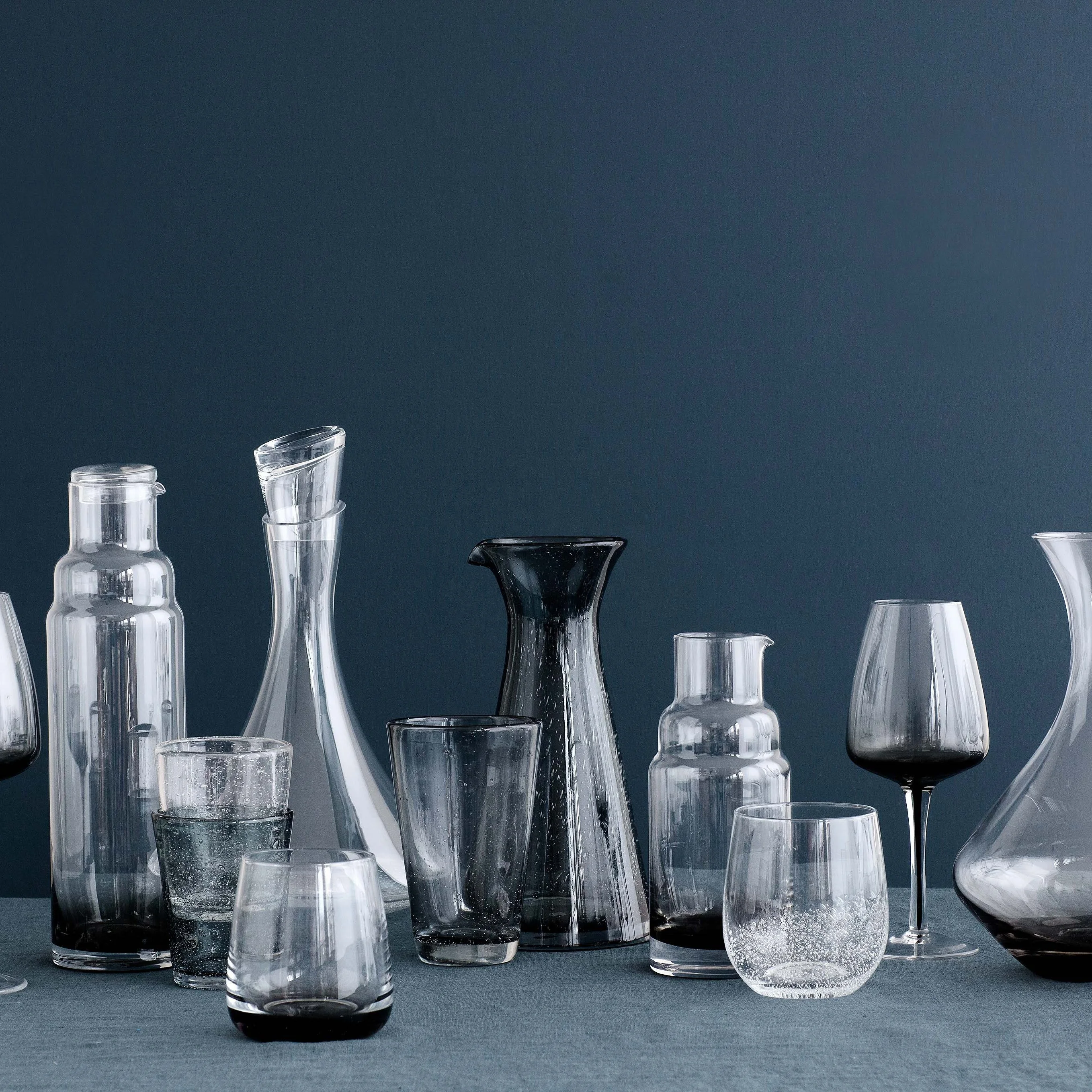 Thick Bottom Drinking Color Glass Black Core Colored Bottom Smoke Grey GRADIENT Coloured  Long Tumbler Glass