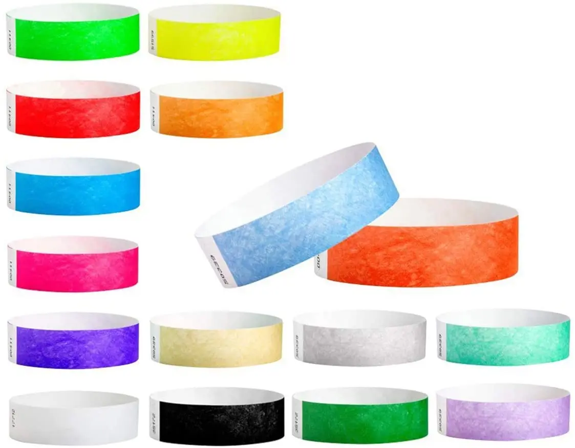 Manufacturer Cheap Custom Printed Tyvek Bracelet Personalized QR Code Waterproof Disposable Event Party Tyvek wristbands