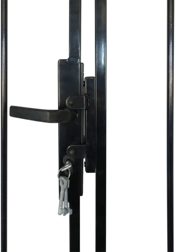 Modern house ornaments driveway double door welded wrought iron garden gate